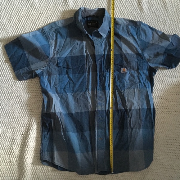 Carhartt Other - CARHARTT SHORT SLEEVE BUTTON DOWN,  BLUE CHECKER, RELAX FIT SIZE XL